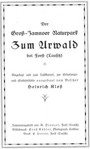 Titel einer Druckschrift um 1927